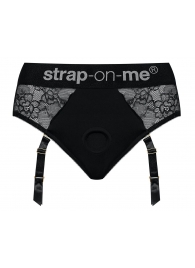 Черные трусики для насадок Diva Lingerie Harness - size S - Strap-on-me - купить с доставкой в Рубцовске