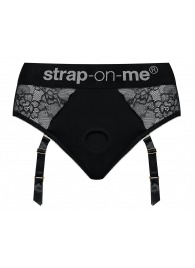 Черные трусики для насадок Diva Lingerie Harness - size M - Strap-on-me - купить с доставкой в Рубцовске