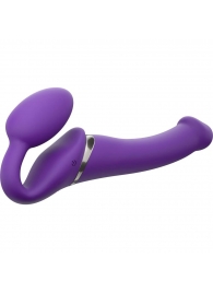 Фиолетовый безремневой вибрострапон Vibrating Bendable Strap-On - size L - Strap-on-me - купить с доставкой в Рубцовске