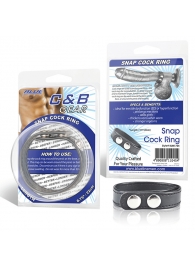 Кольцо на пенис SNAP COCK RING из искусственной кожи на клепках - BlueLine - в Рубцовске купить с доставкой