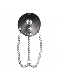 Утяжка для мошонки из искусственной кожи с цепочками PARACHUTE BALL STRETCHER - BlueLine - купить с доставкой в Рубцовске