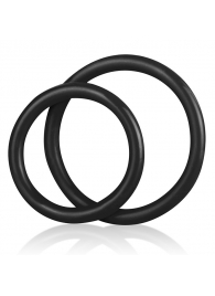 Набор из двух черных силиконовых колец разного диаметра SILICONE COCK RING SET - BlueLine - в Рубцовске купить с доставкой