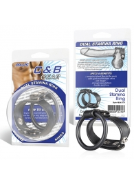 Двойное кольцо выносливости на пенис DUAL STAMINA RING - BlueLine - в Рубцовске купить с доставкой