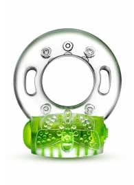 Зеленое эрекционное виброкольцо Arouser Vibrating C-Ring - Blush Novelties - в Рубцовске купить с доставкой