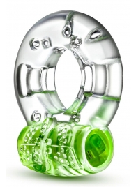 Зеленое эрекционное виброкольцо Arouser Vibrating C-Ring - Blush Novelties - в Рубцовске купить с доставкой