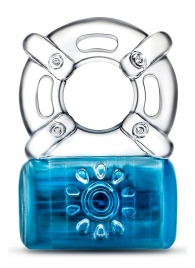 Синее эрекционное виброкольцо Pleaser Rechargeable C-Ring - Blush Novelties - в Рубцовске купить с доставкой