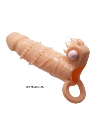 Телесная удлиняющая вибронасадка Penis Sleeve Connor - 17 см. - Baile - в Рубцовске купить с доставкой
