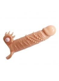 Телесная удлиняющая вибронасадка Penis Sleeve Connor - 17 см. - Baile - в Рубцовске купить с доставкой