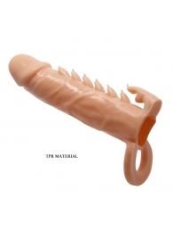 Телесная удлиняющая насадка Penis Sleeve Emmitt - 17 см. - Baile - в Рубцовске купить с доставкой