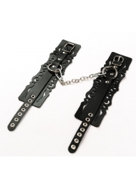 Узорчатые кожаные оковы с регулируемыми ремешками - Crazy Handmade - купить с доставкой в Рубцовске