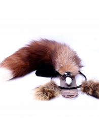 Игровой комплект: серебристая анальная пробка с пушистым хвостом и ободок-ушки - Crazy Handmade - купить с доставкой в Рубцовске