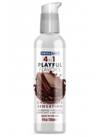 Массажный гель 4-в-1 Chocolate Sensation с ароматом шоколада - 118 мл. - Swiss navy - купить с доставкой в Рубцовске