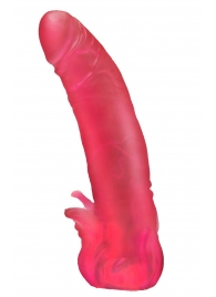 Розовая насадка для страпона с клиторальными лепестками - 18,5 см. - LOVETOY (А-Полимер) - купить с доставкой в Рубцовске