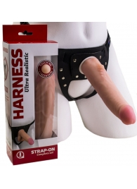 Реалистичный страпон Harness из трусиков и насадки-фаллоса - 18,5 см. - LOVETOY (А-Полимер) - купить с доставкой в Рубцовске