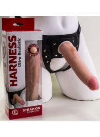 Реалистичный страпон Harness из трусиков и насадки-фаллоса - 18,5 см. - LOVETOY (А-Полимер) - купить с доставкой в Рубцовске