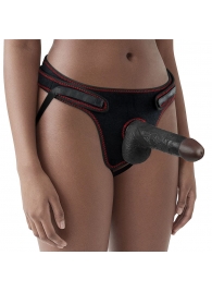 Женский темнокожий страпон Easy Strapon Set 7 Inch - 18 см. - Lovetoy - купить с доставкой в Рубцовске