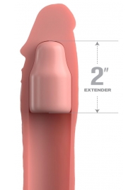 Телесная насадка-удлинитель 2 Inch Silicone X-tension with Strap - 20,3 см. - Pipedream - в Рубцовске купить с доставкой
