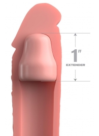 Телесная насадка-удлинитель 1 Inch Silicone X-tension - 17,8 см. - Pipedream - в Рубцовске купить с доставкой
