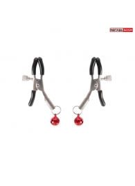 Серебристые зажимы на соски с шариками - Notabu - купить с доставкой в Рубцовске