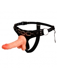 Реалистичный страпон на трусиках с заклепками - 15,7 см. - Baile - купить с доставкой в Рубцовске