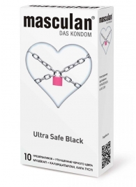 Ультрапрочные презервативы Masculan Ultra Safe Black - 10 шт. - Masculan - купить с доставкой в Рубцовске