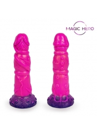 Розовый рельефный фантазийный фаллоимитатор - 20 см. - Bior toys - купить с доставкой в Рубцовске