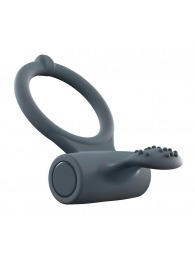 Серое перезаряжаемое эрекционное кольцо с вибрацией Power Clit - Dorcel - в Рубцовске купить с доставкой