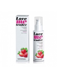Съедобное согревающее массажное масло Love Me Tender Strawberry с ароматом клубники - 100 мл. - Love to Love - купить с доставкой в Рубцовске