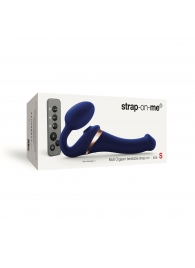 Синий безремневой страпон Multi Orgasm Size S с клиторальной стимуляцией - Strap-on-me - купить с доставкой в Рубцовске