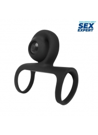 Черная вибронасадка на пенис Sex Expert - Sex Expert - в Рубцовске купить с доставкой