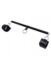 Черная распорка для ног с кожаными манжетами - Pecado - купить с доставкой в Рубцовске