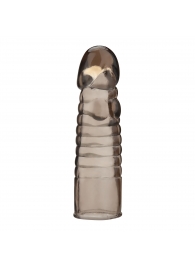 Дымчатая насадка-удлинитель Ribbed Realistic Penis Enhancing Sleeve Extension - 15,2 см. - BlueLine - в Рубцовске купить с доставкой