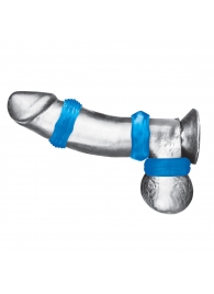 Комплект из трех голубых колец для эрекции 3-Pack Nuts   Bolts Stretch Cock Ring Set - BlueLine - в Рубцовске купить с доставкой