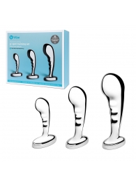 Набор из 3 стальных стимуляторов простаты Stainless Steel P-spot Training Set - b-Vibe - в Рубцовске купить с доставкой