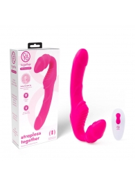 Розовый безремневой страпон на радиоуправлении Strapless Together - 22 см. - Together Toy - купить с доставкой в Рубцовске
