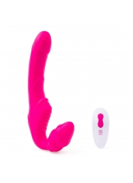 Розовый безремневой страпон на радиоуправлении Strapless Together - 22 см. - Together Toy - купить с доставкой в Рубцовске
