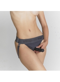 Серые трусики для фиксации насадок Strap-on-me Harness Lingerie Unique - Strap-on-me - купить с доставкой в Рубцовске