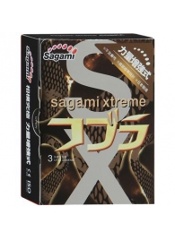 Суженные к основанию презервативы Sagami Xtreme COBRA - 3 шт. - Sagami - купить с доставкой в Рубцовске