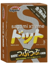 Презервативы Sagami Xtreme FEEL UP с точечной текстурой и линиями прилегания - 3 шт. - Sagami - купить с доставкой в Рубцовске