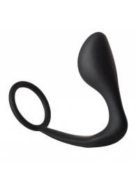Черное эрекционное кольцо с анальной пробкой Anal Plug With Cockring - Dream Toys - в Рубцовске купить с доставкой