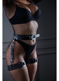 Кожаный пояс с гартерами Sex Game - БДСМ Арсенал - купить с доставкой в Рубцовске