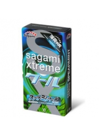 Презервативы Sagami Xtreme Mint с ароматом мяты - 10 шт. - Sagami - купить с доставкой в Рубцовске