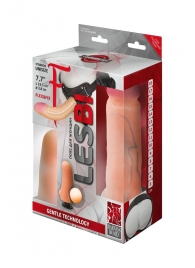 Телесный страпон Harness LESBI с вагинальной пробкой - 16,5 см. - LOVETOY (А-Полимер) - купить с доставкой в Рубцовске