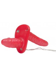 Красный женский страпон с вагинальной пробкой Bad Kitty - 18 см. - Orion - купить с доставкой в Рубцовске