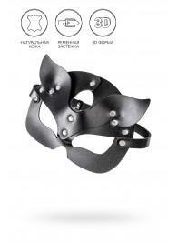 Черная кожаная рельефная маска кошки - Pecado - купить с доставкой в Рубцовске