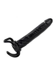 Чёрная насадка-фаллос для двойного проникновения INFLATABLE DILDO SLIM DONG  - 13,5 см. - Toyz4lovers - в Рубцовске купить с доставкой