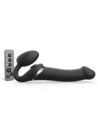 Черный безремневой страпон Multi Orgasm Size L с клиторальной стимуляцией - Strap-on-me - купить с доставкой в Рубцовске