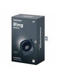Черный мужской вибромассажер Ring Stroker - Satisfyer - в Рубцовске купить с доставкой
