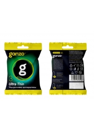 Ультратонкие презервативы Ganzo Ultra thin в мягкой упаковке - 3 шт. - Ganzo - купить с доставкой в Рубцовске