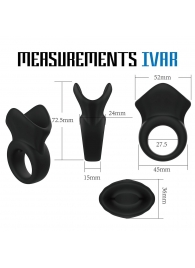 Черная эрекционная утяжка для пениса и мошонки Rooster Ivar - Velv or - в Рубцовске купить с доставкой